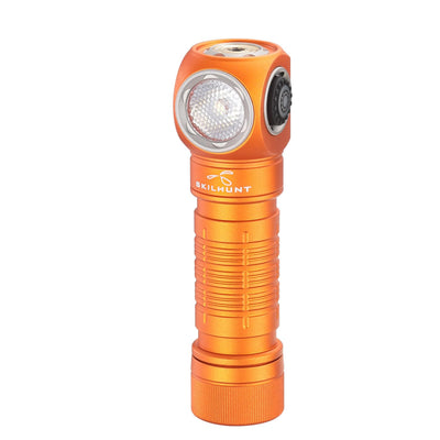 ESKTE H150 EDC Portable Compact USB Magnetic Charging LED Rechargeable Headlamp Flashlight for Camping Running Hiking (Orange Cool White led)