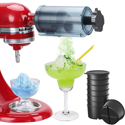 Accesorio para hacer raspados para batidora KitchenAid Máquina de raspados para accesorios de batidora Kitchenaid con cuchillas gruesas y finas 8 moldes para cubitos de hielo