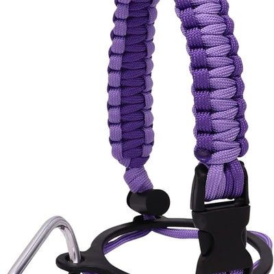 Correa de manija para botella de agua para camping al aire libre, correa de manija para botella de agua, mango de paracord con mosquetón de mango de paracord de seguridad, cordón de soporte para botella de agua, accesorios de agua (morado)
