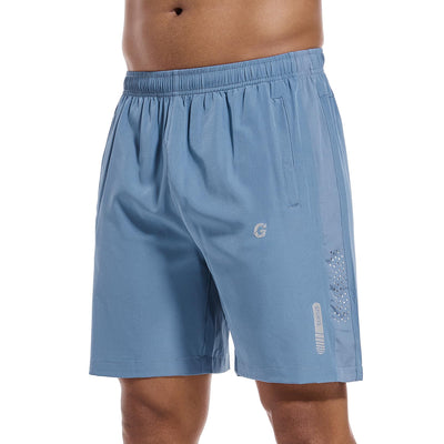 Gesean Mens Athletic Shorts Running Workout Shorts Dry Fast Lightweight Gym Hiking Shorts Blue X-Large