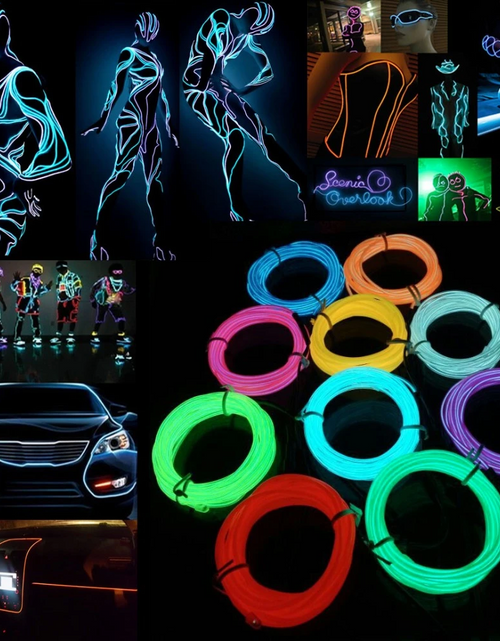 Load image into Gallery viewer, Neon LED Light Glow EL Wire String Strip Rope Tube Decor Car Party + Controller
