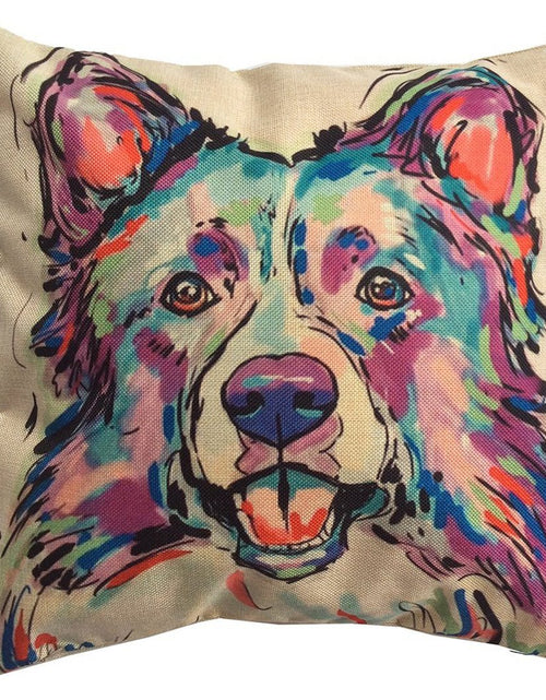 Load image into Gallery viewer, Redland Art Cute Pet Border Collie Dog Pattern Linen Throw Pillow Covers Car Sofa Cushion Cases Home Decor Square 18"X18" Inch
