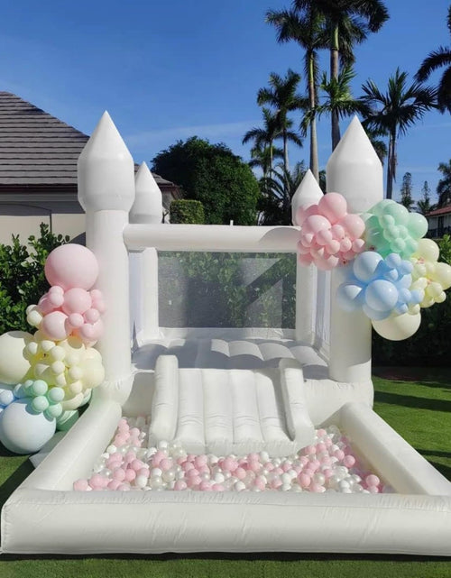 Load image into Gallery viewer, Inflatable White Bounce House for Kids with UL Blower- 13 L X 8 W X 8 Portable Large Ball Pool and Jump Space 3in1 Bouncy Castles A Spacious Joy-Room Bounce House for Children 3-12
