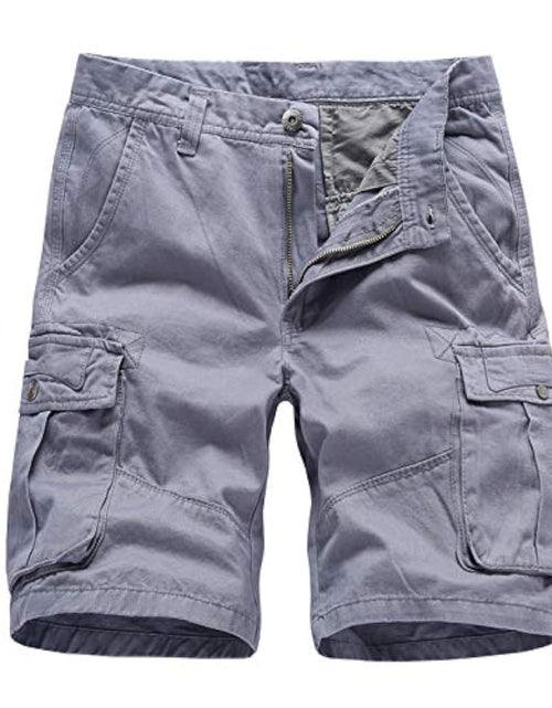 Charger l'image dans la visionneuse de galerie, KITKI Mens Cargo Shorts Multi-Pockets Elastic Casual Cotton Waist Camo Shorts
