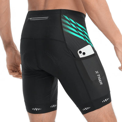 X-TIGER Bike Shorts for Men 5D Padded with 3 PocketsCycling Shorts Men Zipper Pockets Mountain Road Biking Riding Shorts