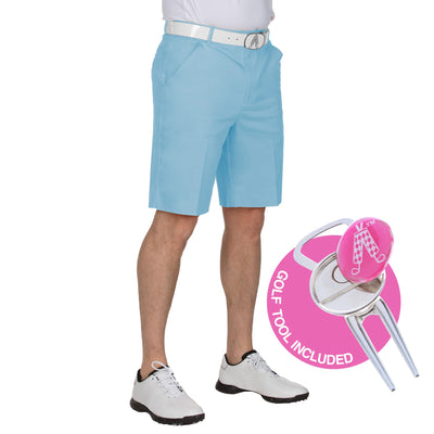Royal & Awesome Pastel Mens Blue Golf Shorts Blue Golf Shorts for Men Mens Dress Shorts for Men Golf Shorts for Men Stretch Slim Fit