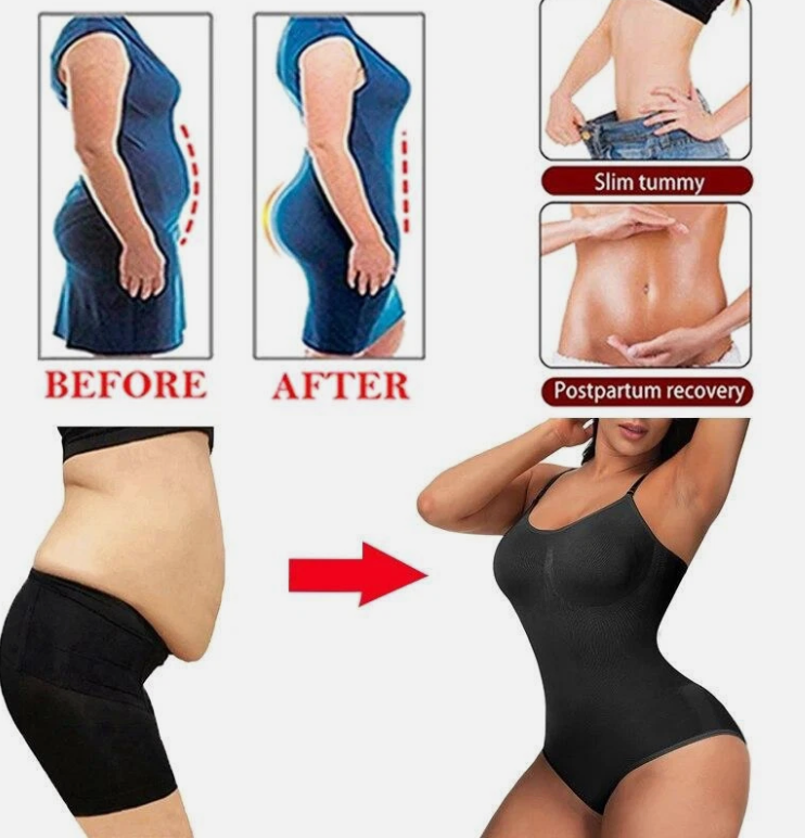 Super Sale V Neck Spaghetti Strap Bodysuit Compression Body Suits Open Crotch Shapewear Slimming Body Shaper Smooth Out Bodysuit