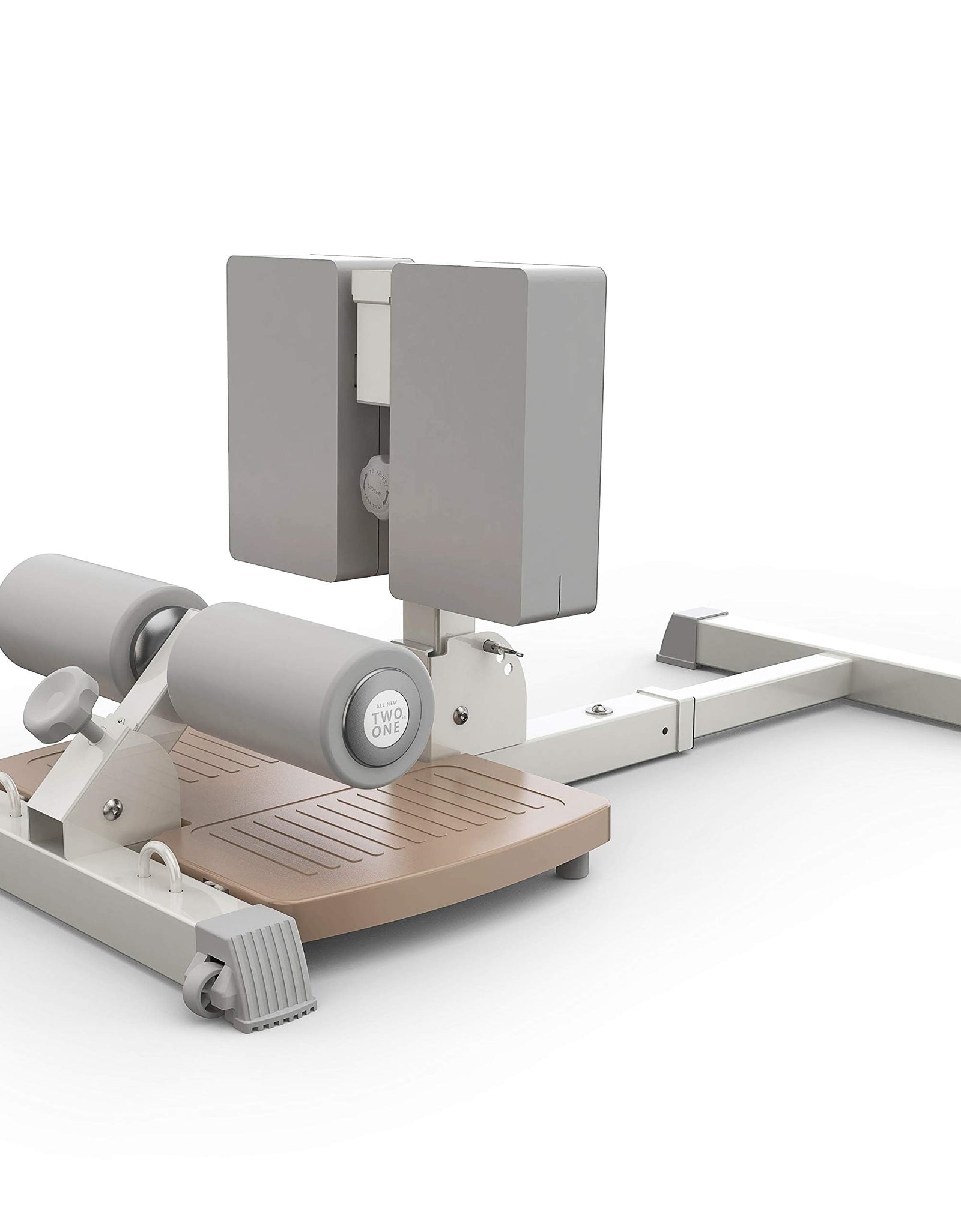 leikefitness Deluxe Multi-Function Deep Sissy Squat Bench Home Gym Workout Station Leg Exercise Machine (Beige-8300)