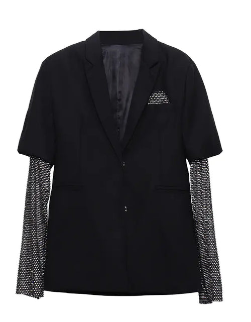Load image into Gallery viewer, Rhinestone Patchwork Suit Jacket
