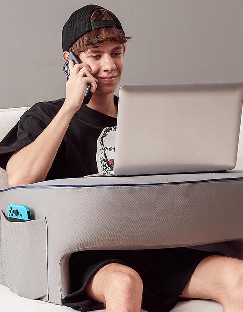 Cargar imagen en el visor de la galería, cooloo8 Almohada de lectura ergonómica Escritorio de regazo Almohada de libro para leer en la cama Apoyabrazos para sofá Almohada de regazo Cojín de lectura Almohada para juegos Almohadas de brazo para adultos
