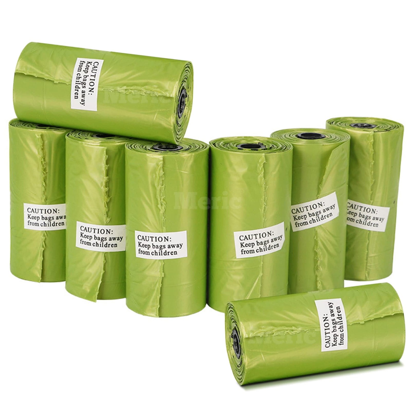 Vila Dog Poop Bags Roll Replacement for Outdoor Puppy Walking and Travel Cat Litter Disposable Bags Thick Green Plastic Material Unscented Pet Supplies & Accessories 8 Rolls / 15 Bags Per Pack