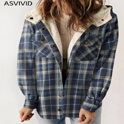 Plaid Hooded Jacket (Single Piece)