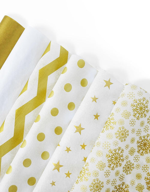 Load image into Gallery viewer, Cholancy 100 Sheets Tissue Paper for Gift Bags 20 x 14 Christmas Tissue Paper for Gifts WrappingGold Tissue Paper Bulk for Wedding Holiday Parties Decor
