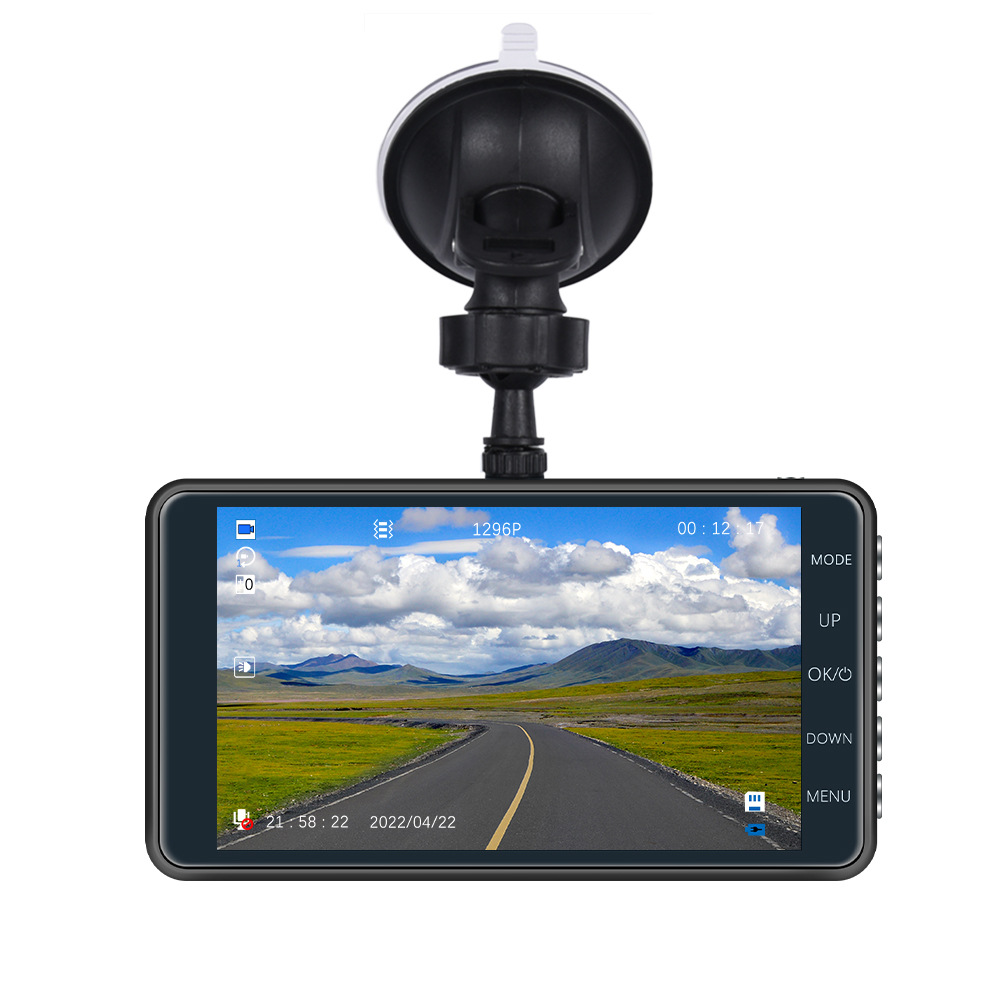 HD 1080P Car Dual Lens Dash Cam 4" DVR Recorder Front & Rear Camera Night Vision