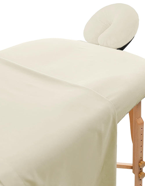 Load image into Gallery viewer, Avalon Care Microfiber Massage Table Sheets Sets 3 Pcs Premium Massage Table Cover Includes Flat Fitted Massage Sheets Sets &amp; Face Cradle Cover Soft Massage Bed Cover - Natural Massage Bed Sheets
