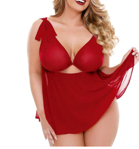 Charger l'image dans la visionneuse de galerie, Robe à fines bretelles et ensemble de lingerie sexy
