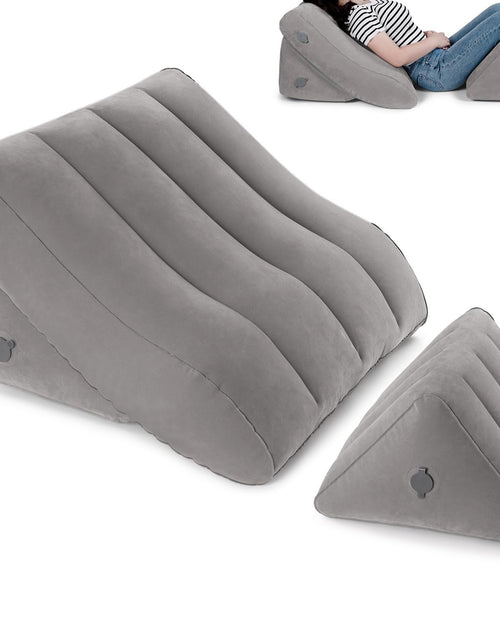 Load image into Gallery viewer, USHMA Inflatable Wedge Pillow Set - Travel Wedge Pillow for Sleeping with Adjustable Height - Inflatable Wedge Cushion for Adults with Pain Relief - Blow up Wedge Pillow Bed Wedge &amp; Easy Storage
