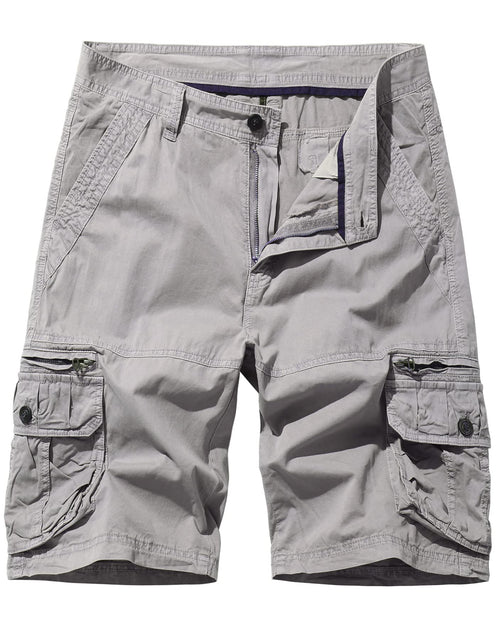 Load image into Gallery viewer, AOYOG Mens Cargo Shorts Cotton White Grey
