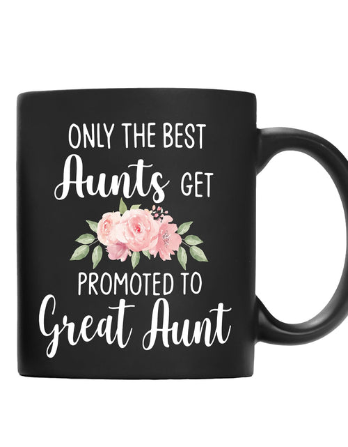 Charger l'image dans la visionneuse de galerie, QASHWEY Obtenez la promotion pour Tante Café Tasses Tasse Drôle Annonce de Grossesse Cadeaux pour Tante Nouvelle Grande Tante Grande Tante à être Cadeaux Tasses en Céramique Noire Tasses 11 Oz
