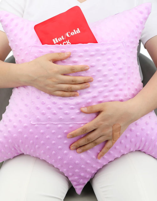 Cargar imagen en el visor de la galería, HapiPoppy Almohada de Histerectomía en Forma de Estrella Esenciales para la Recuperación de Histerectomía Regalos con 2 Bolsillos Almohada Abdominal para Cirugía Almohadas Amortiguadoras para la Tos Minky Puntos Lavanda

