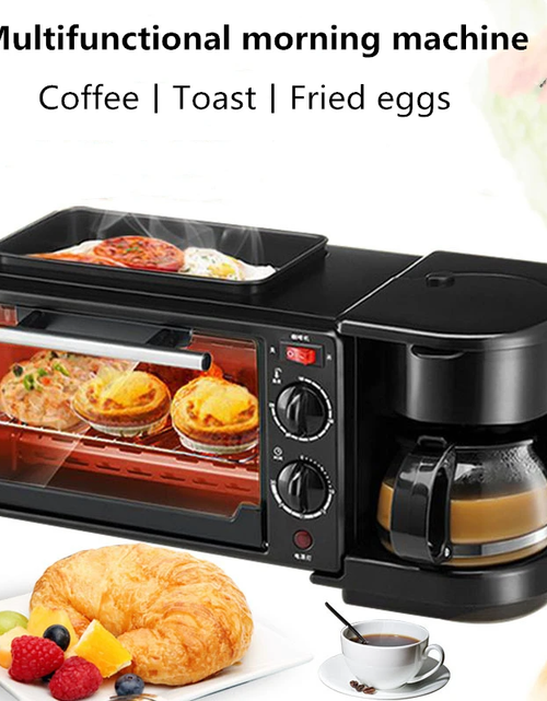 Cargar imagen en el visor de la galería, Máquina de desayuno 3 en 1: cafetera y tostadora

