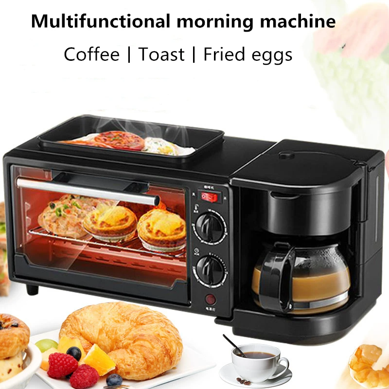Máquina de desayuno 3 en 1: cafetera y tostadora