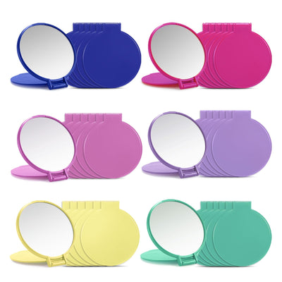 Miroir de poche compact Qislee, lot de 36 miroirs de poche pliants (6 couleurs)