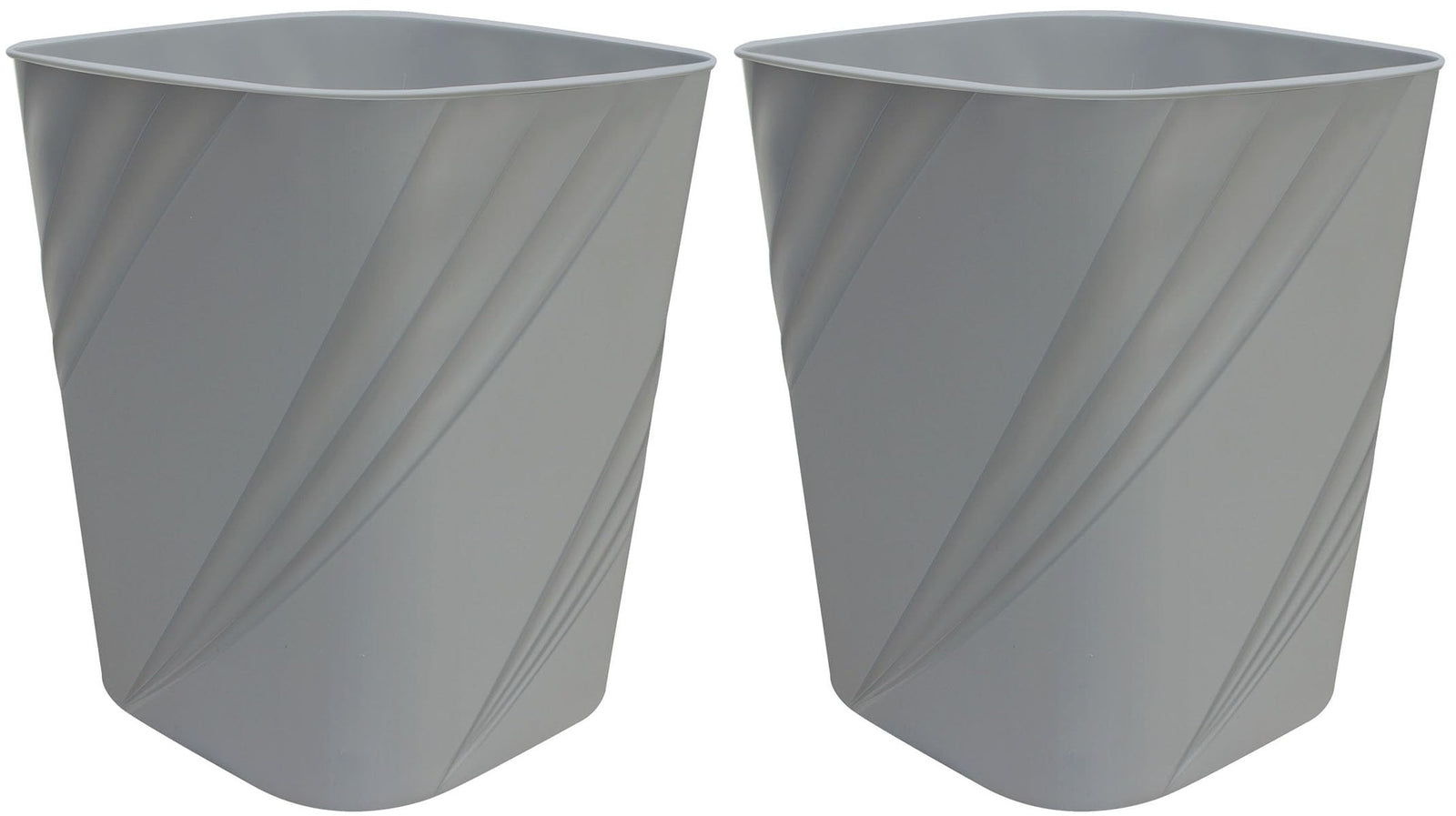 Freetex 1.6 Gallon Small Plastic Trash Can Wastebasket Recycling Bin for Bathroom Dorm Bedroom，Home Office Garbage Container Basket for Bedroom Kids Room (2 Grey)