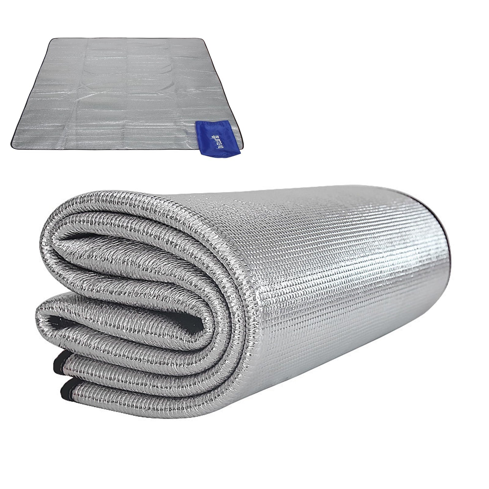 Foam Foil Blanket Lightweight Camping Mat Outdoor Roll-up Portable Waterproof Sleeping Mat for Hiking Backpacking Double-Sided Aluminum 78” x 59” Camping Accessories