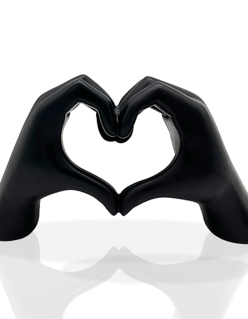 Charger l'image dans la visionneuse de galerie, Heart Hands Sculpture Aesthetic Love Decor for Living Room Bedroom BookshelfLove Finger Sculpture Wedding Decoration for Coffee Table Office Bedroom TV Cabinet Small SpaceUnique Idea(Black)
