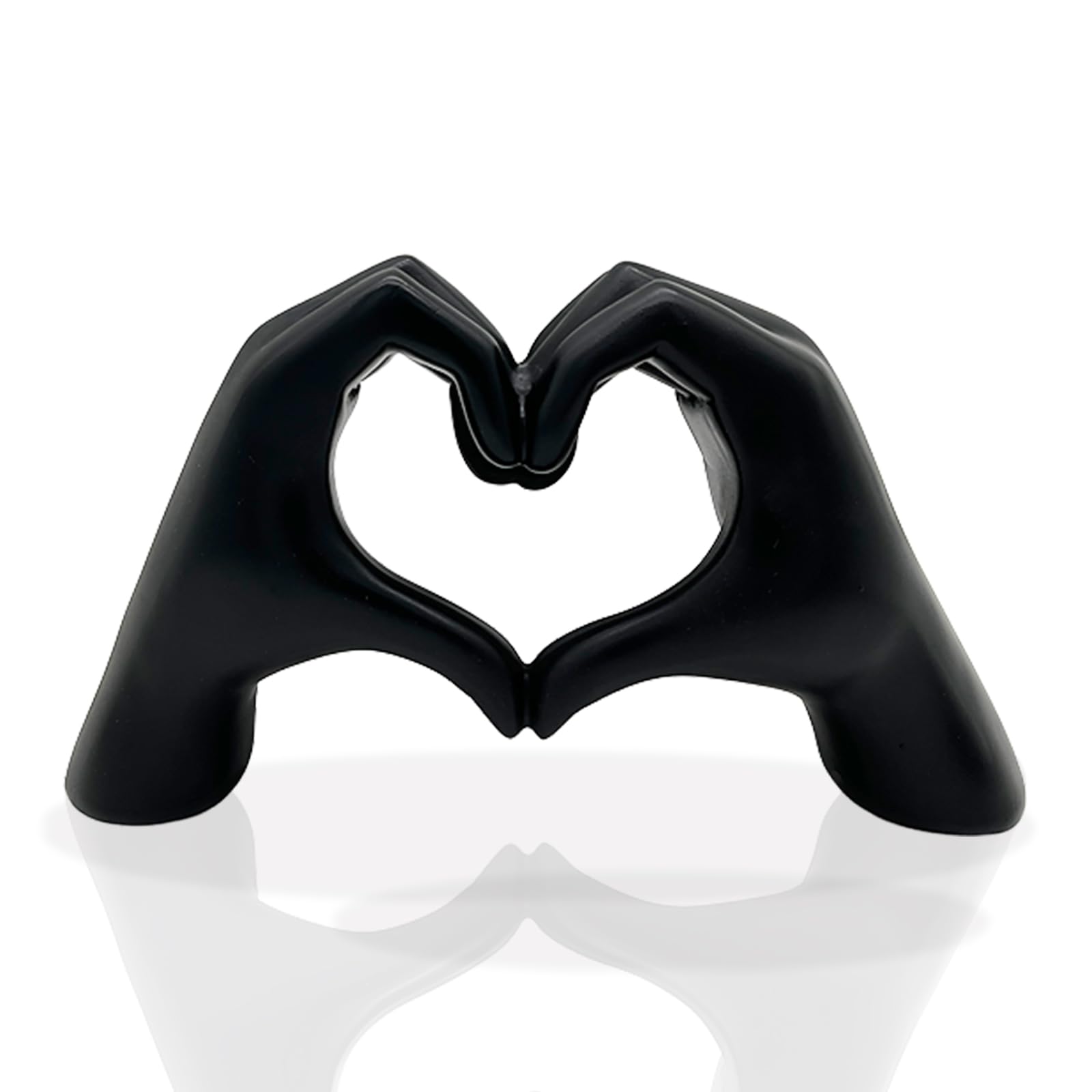 Heart Hands Sculpture Aesthetic Love Decor for Living Room Bedroom BookshelfLove Finger Sculpture Wedding Decoration for Coffee Table Office Bedroom TV Cabinet Small SpaceUnique Idea(Black)
