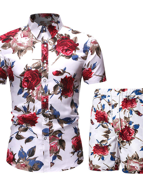 Load image into Gallery viewer, MANTORS Mens Summer Outfits Short Sleeve Hawaiian Shirts and Shorts DC01-S
