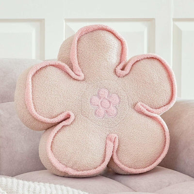 Kcvvcr Almohada de flores Almohada linda con forma de flor Almohada decorativa Cojín de felpa suave con forma de flor para decoración de habitaciones Cama Sofá Silla (beige 17,7 pulgadas)