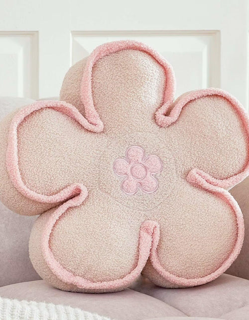 Cargar imagen en el visor de la galería, Kcvvcr Almohada de flores Almohada linda con forma de flor Almohada decorativa Cojín de felpa suave con forma de flor para decoración de habitaciones Cama Sofá Silla (beige 17,7 pulgadas)
