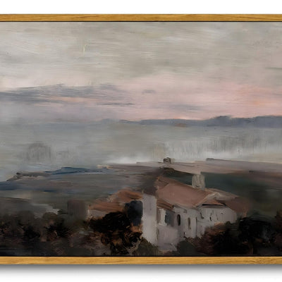 OIQArtOIQ Vintage Landscape Canvas Wall Art Framed Natural Scenery Painting Artwork Prints France Country Wilderness Farmhouse Decor Pictures Kitchen Bedroom Living Room Bathroom