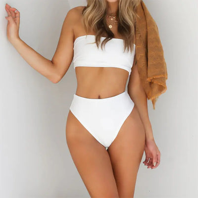 New Sexy Strapless High-Waisted Bikini Swimwear