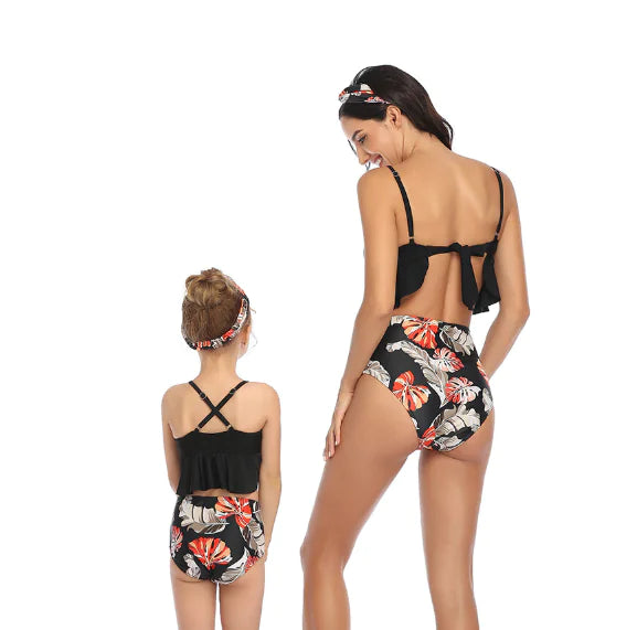Trendy Women's Bikini Swimwear for Moms and Kids