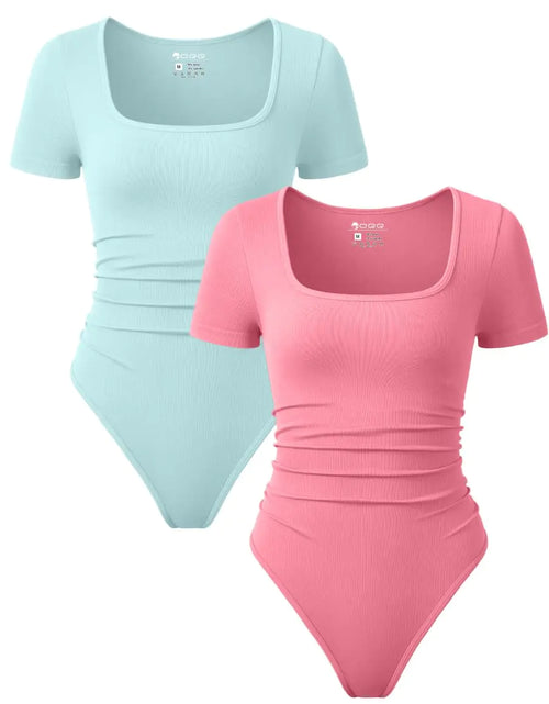 Cargar imagen en el visor de la galería, Bodysuits fruncidos acanalados para mujer OQQ
