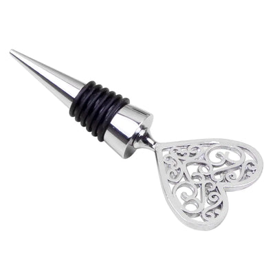 Heart-Shaped Wine Opener and Stopper Set