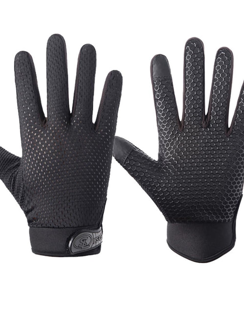 Charger l'image dans la visionneuse de galerie, SUJAYU Gants de cyclisme pleine main, gants VTT écran tactile, gants de course, gants de cyclisme pour hommes, gants de vélo homme et femme, gants d'entraînement pleine main (Noir Large)
