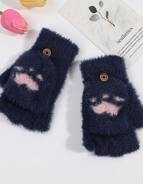 Charger l'image dans la visionneuse de galerie, Gants d'hiver tricotés patte de chat
