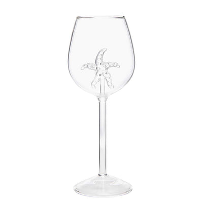 evomosa Starfish Wine Glasses Red Wine Glass with Starfish Inside 300ml