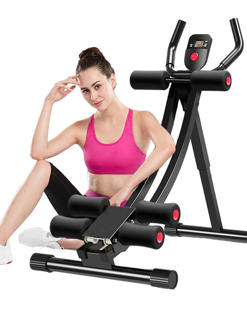 Load image into Gallery viewer, JOBUR Ab Machine Womens Home Abdominal Exerciser 308lbs Abdominal Compressor Collapsible Abdominal Core Trainer 4-Speed Adjustable Strength Training Abdominal Workout Machine with LCD Display
