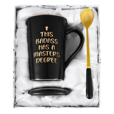 Cabtnca Masters Degree Graduation Gifts This Badass Has a Masters Degree Coffee Mug Funny Graduation Gifts for Him Funny Graduation Mug Graduation Cups 14 Oz