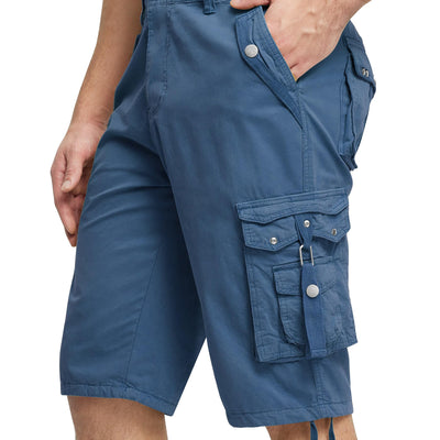 JAWERU Mens Cargo Shorts Casual Shorts Hiking Shorts Below Knee Relaxed Fit Multi Pockets Running Joggers Mens Shorts Quiet Harbor 42