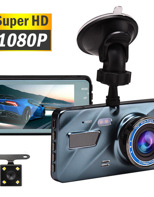 Load image into Gallery viewer, HD 1080P Car Dual Lens Dash Cam 4" DVR Recorder Front &amp; Rear Camera Night Vision
