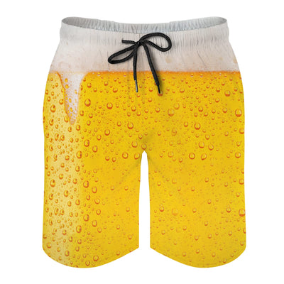 Giotrwy Beer Summer Beach Shorts Cool Boardshorts with Pockets Quick Dry Surfing Swim Trunks with Mesh Lining M