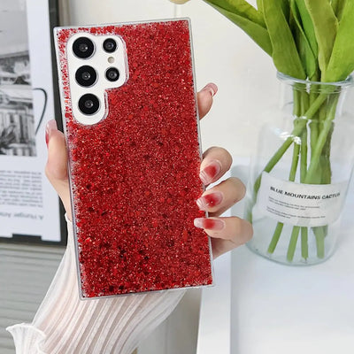 Funda MUYEFW para Samsung Galaxy A53 5G con purpurina brillante para mujeres y niñas, funda protectora bonita (rojo)