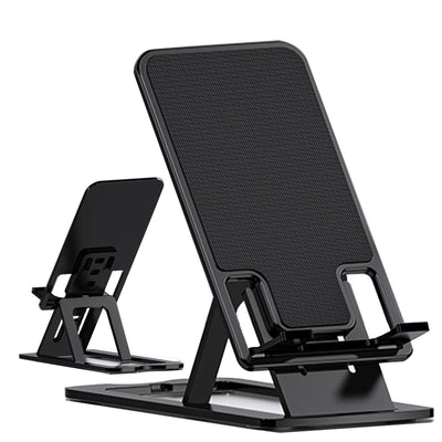 HZZADZXW Cell Phone Stand Foldable and Portability Travel Phone Holder Adjustable Angle Compatible with All Mobile Phones Tablet Stable and Non Slip Base (Black)