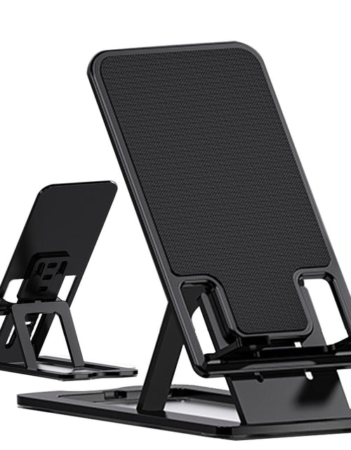 Cargar imagen en el visor de la galería, HZZADZXW Cell Phone Stand Foldable and Portability Travel Phone Holder Adjustable Angle Compatible with All Mobile Phones Tablet Stable and Non Slip Base (Black)
